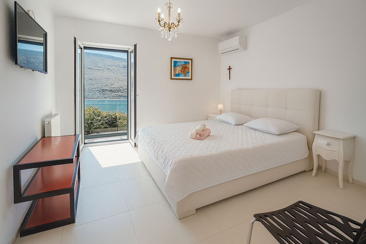Open-plan living space at Villa Pupa