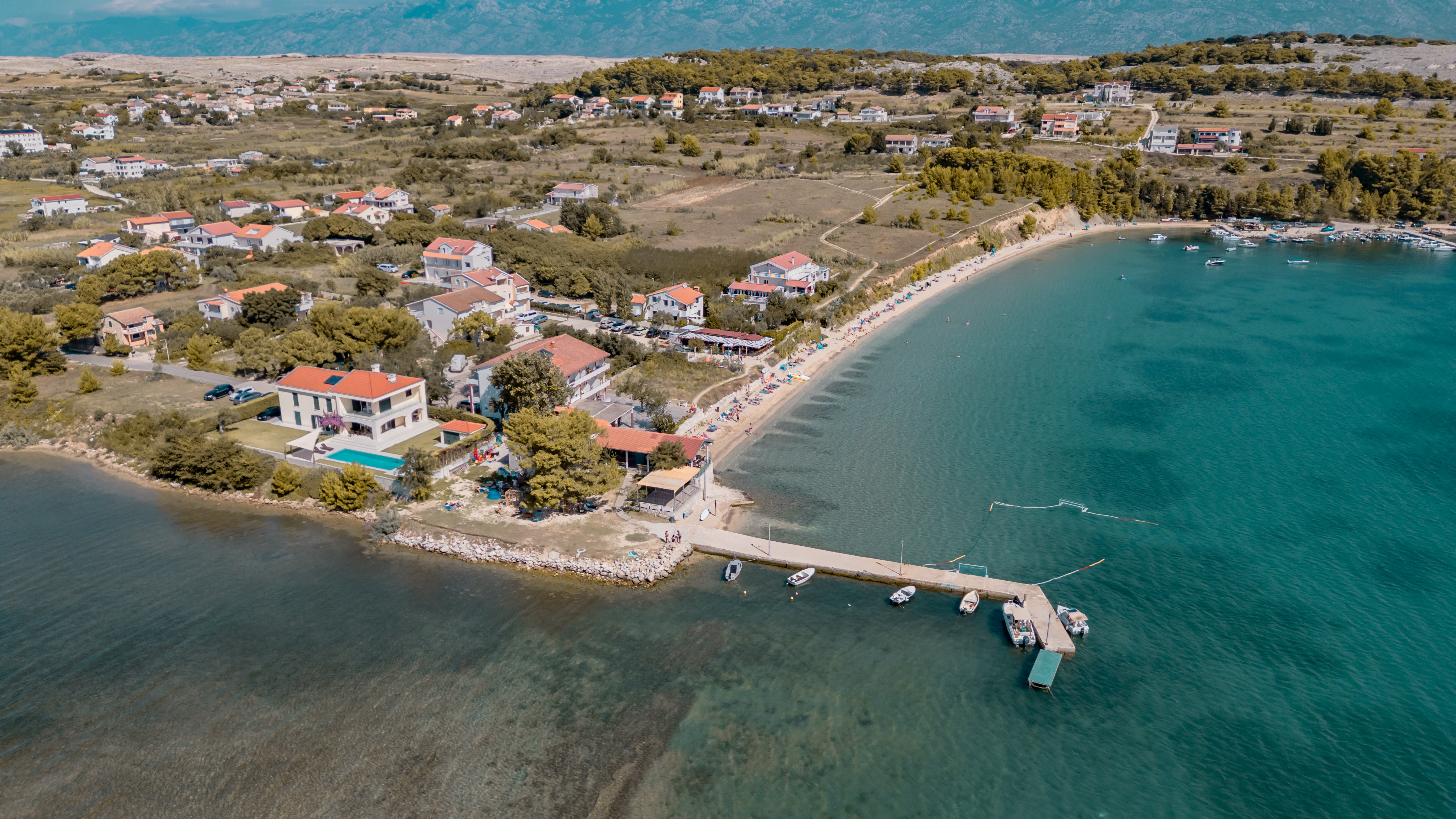Aerial view of the villa